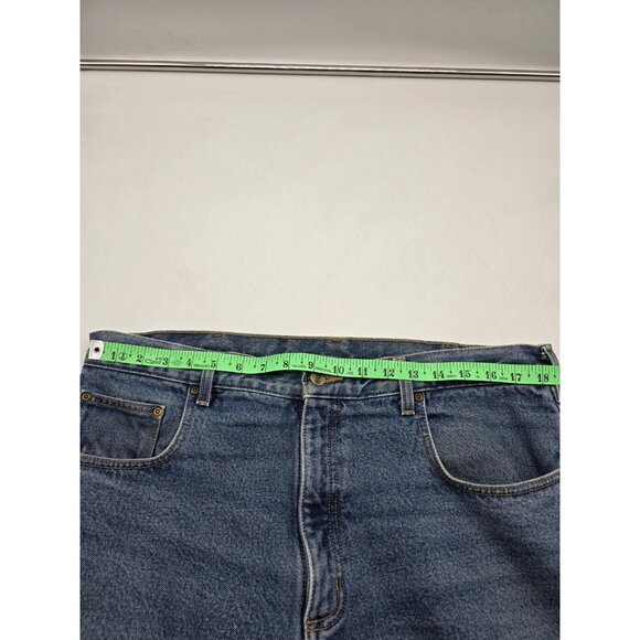 Carhartt B11 Jeans Mens 38x30 Blue Denim Flannel Lined Work Pants Relaxed Fit - Picture 5 of 8